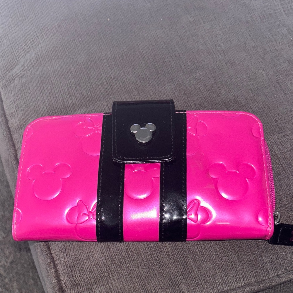 Disney Pink and Black Minnie Mouse Embossed Wallet